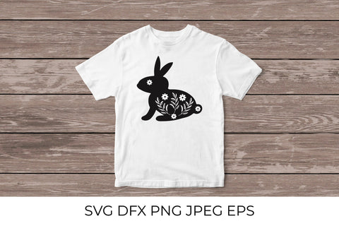 Easter bunny floral silhouette SVG LaBelezoka 