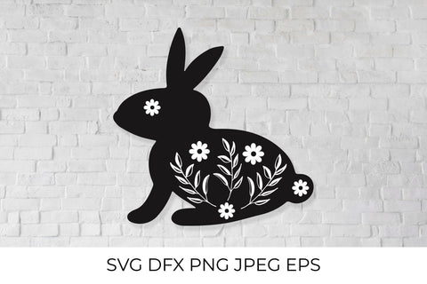 Easter bunny floral silhouette SVG LaBelezoka 