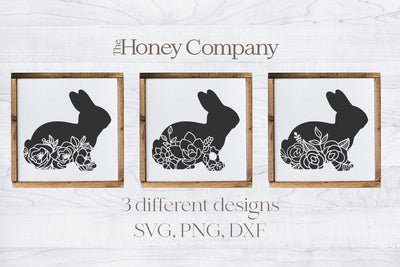 Easter Bunny Flower Cut Out SVG DXF PNG Cutting Machine File SVG The Honey Company 