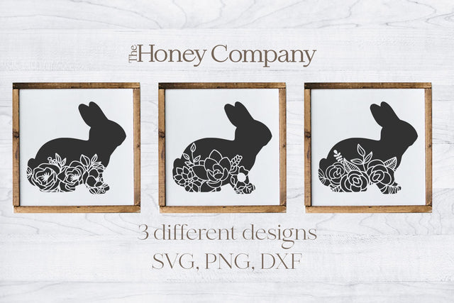Easter Bunny Flower Cut Out SVG DXF PNG Cutting Machine File SVG The Honey Company 