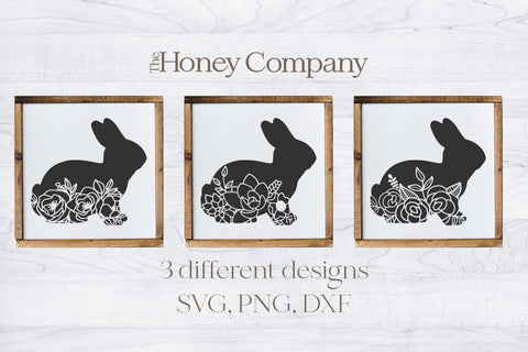 Easter Bunny Flower Cut Out SVG DXF PNG Cutting Machine File SVG The Honey Company 