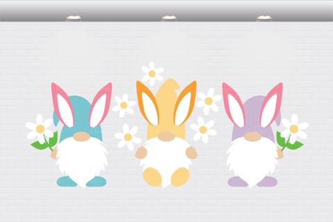 Easter Bunny Flower Gnomes - SVG, PNG, DXF, EPS SVG Elsie Loves Design 
