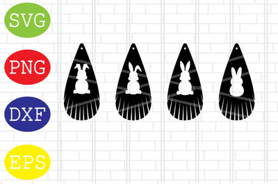 Easter Bunny Fringe Earring Svg, Easter Bunny Svg, Happy Easter Svg, Png, Eps, Dxf Files SVG DigitalSvgFiles 