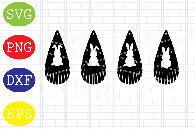 Easter Bunny Fringe Earring Svg, Easter Bunny Svg, Happy Easter Svg, Png, Eps, Dxf Files SVG DigitalSvgFiles 