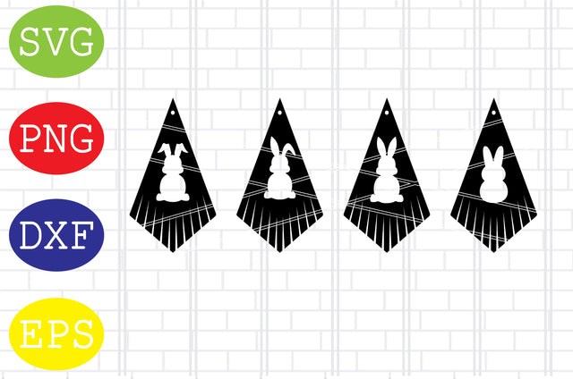 Easter Bunny Fringe Earring Svg, Easter Bunny Svg, Happy Easter Svg, Png, Eps, Dxf Files SVG DigitalSvgFiles 