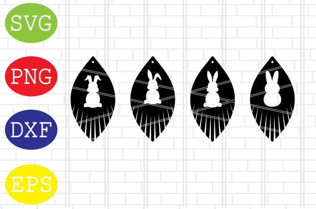Easter Bunny Fringe Earrings Svg, Bunny Earrings Svg, Easter Bunny Svg, Happy Easter Svg, Png, Eps, Dxf Files SVG DigitalSvgFiles 