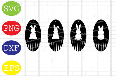 Easter Bunny Fringe Earrings Svg, Easter Bunny Earrings Svg, Happy Easter Svg, Png, Eps, Dxf Files SVG DigitalSvgFiles 