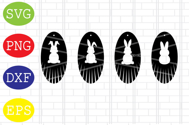 Easter Bunny Fringe Earrings Svg, Easter Bunny Earrings Svg, Happy Easter Svg, Png, Eps, Dxf Files SVG DigitalSvgFiles 