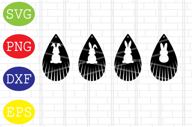 Easter Bunny Fringe Earrings Svg, Rabbit Bunny Earrings Svg, Easter Bunny Svg, Happy Easter Svg, Png, Eps, Dxf Files SVG DigitalSvgFiles 