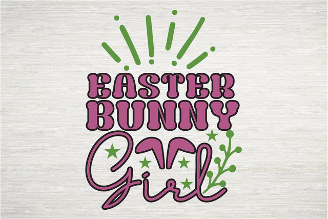 Easter Bunny Girl Retro SVG SVG MStudio 