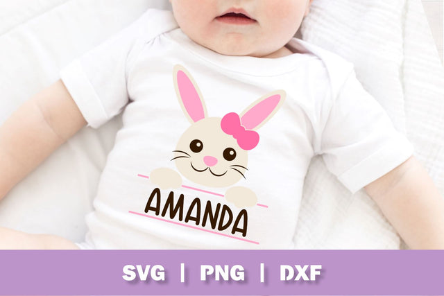Easter Bunny Girl Split Monogram SVG SVG Ollive Studio 