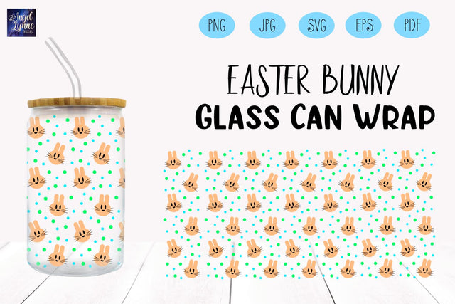 Easter Bunny Glass Wrap | Easter Bunny Libbey Glass Wrap SVG Angel Lynne Designs 