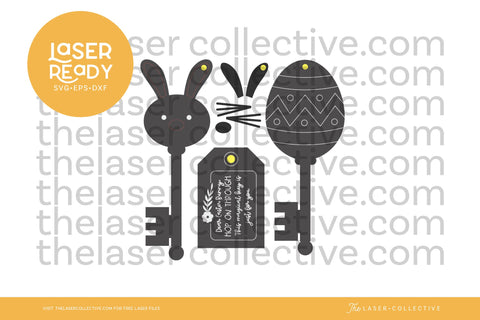 Easter Bunny Key Laser File for Laser Cutting with Glowforge and Other Laser Cutters SVG The Laser Collective 