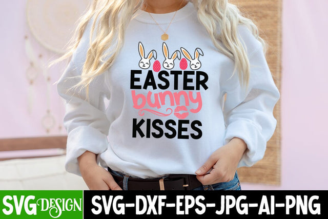 Easter Bunny Kisses SVG Cut File, Easter Bunny Kisses PNG , Happy Easter Day SVG Cut File, Happy Easter Day Quotes SVG BlackCatsMedia 