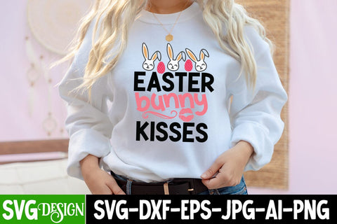 Easter Bunny Kisses SVG Cut File, Easter Bunny Kisses PNG , Happy Easter Day SVG Cut File, Happy Easter Day Quotes SVG BlackCatsMedia 