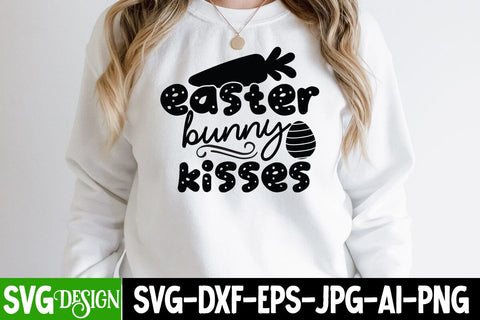 Easter Bunny Kisses SVG Cut File, Easter Bunny Kisses SVG Quotes , Easter Bunny Kisses PNG SVG BlackCatsMedia 
