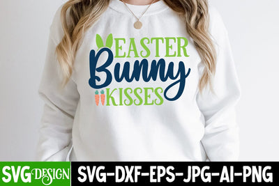 Easter Bunny Kisses SVG Cut File, Easter Bunny Kisses SVG Quotes SVG BlackCatsMedia 