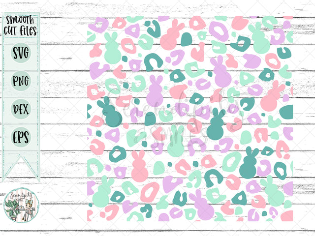 Easter Bunny Leopard Print Pattern - Seamless - SVG - PNG - DXF - EPS SVG Serendipity and Art 