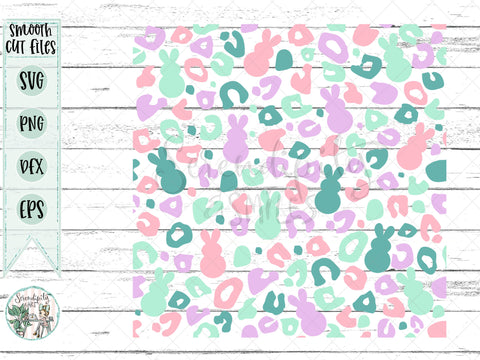 Easter Bunny Leopard Print Pattern - Seamless - SVG - PNG - DXF - EPS SVG Serendipity and Art 