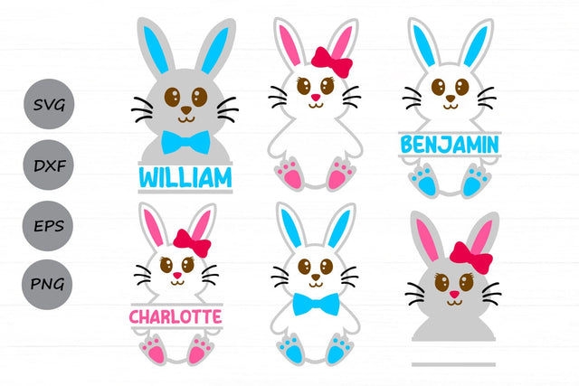 Easter Bunny Monogram| Easter Split Monogram SVG Cutting Files. SVG CosmosFineArt 