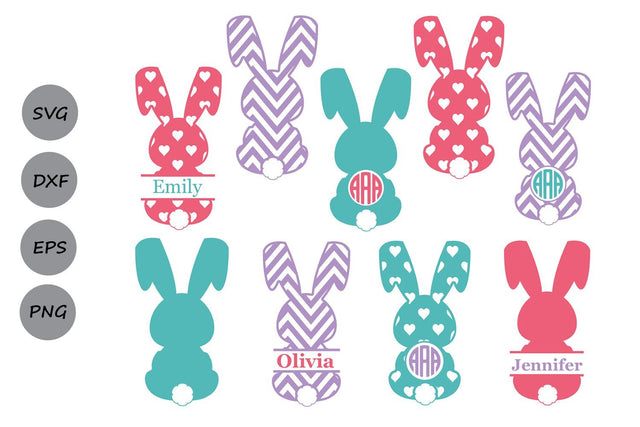 Easter Bunny Monogram| Easter SVG Cut Files SVG CosmosFineArt 