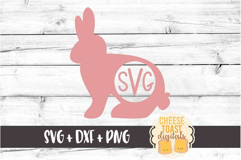 Easter Bunny Monogram Frame - Easter SVG PNG DXF Cut File SVG Cheese Toast Digitals 