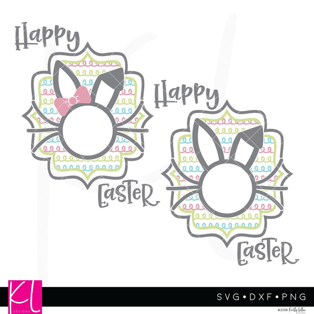 Easter Bunny Monogram Frame SVG Kelly Lollar Designs 