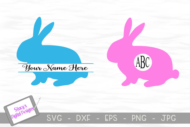 Easter Bunny Monogram SVG - 2 designs SVG Stacy's Digital Designs 