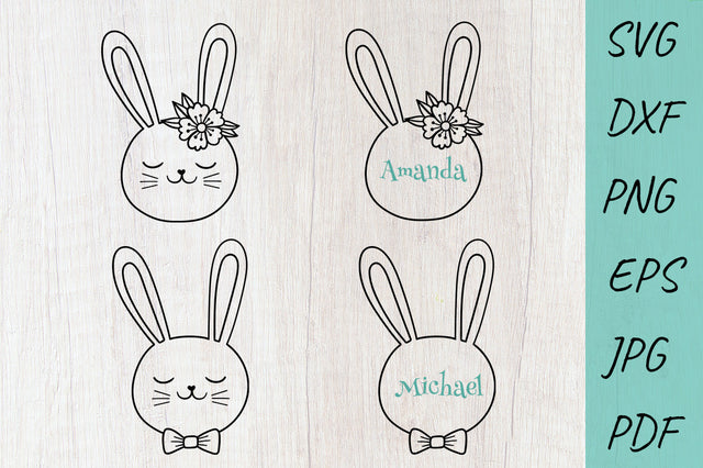 Easter Bunny Monogram SVG DXF, EPS, PNG - Easter bunny SVG SVG Irina Ostapenko 