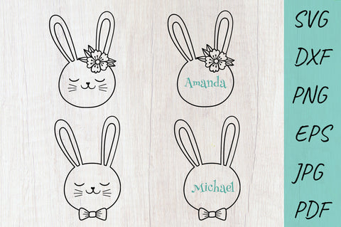Easter Bunny Monogram SVG DXF, EPS, PNG - Easter bunny SVG SVG Irina Ostapenko 