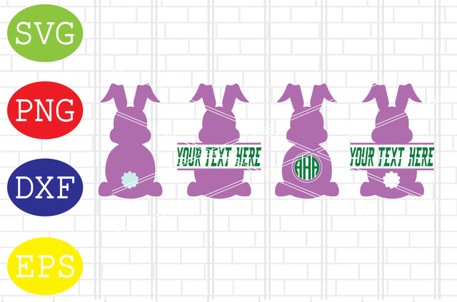 Easter Bunny Monogram Svg, Easter Bunny Split Svg, Easter Bunny Svg, Happy Easter Svg, Png, Eps, Dxf Files SVG DigitalSvgFiles 