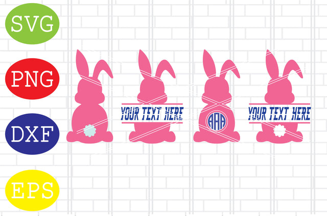 Easter Bunny Monogram Svg, Easter Bunny Split Svg, Happy Easter Svg, Png, Eps, Dxf Files SVG DigitalSvgFiles 