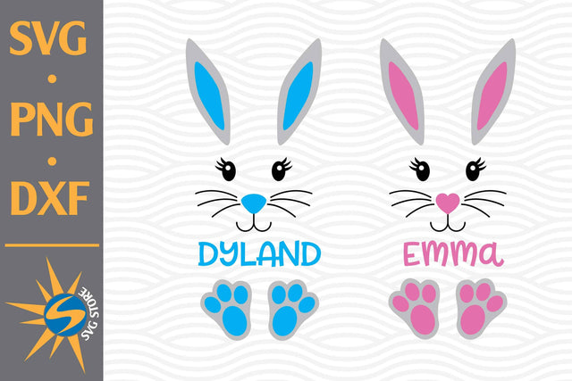 Easter Bunny Monogram SVG, PNG, DXF Digital Files Include SVG SVGStoreShop 