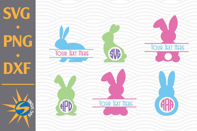 Easter Bunny Monogram SVG, PNG, DXF Digital Files Include SVG SVGStoreShop 