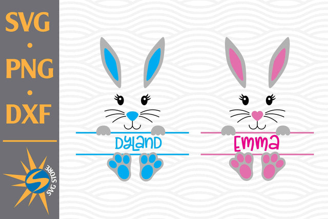 Easter Bunny Monogram SVG, PNG, DXF Digital Files Include SVG SVGStoreShop 