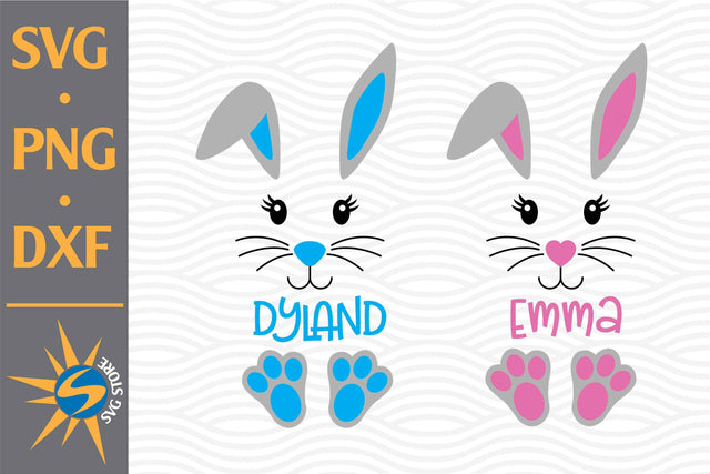 Easter Bunny Monogram SVG, PNG, DXF Digital Files Include SVG SVGStoreShop 