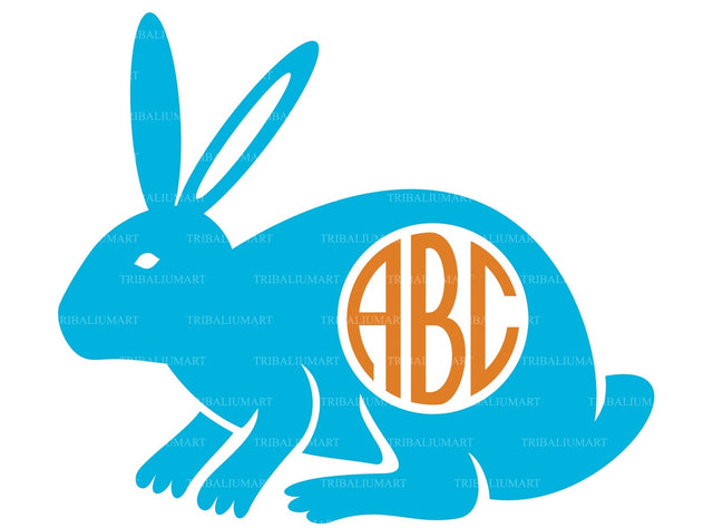 Easter Bunny Monogram SVG TribaliumArtSF 