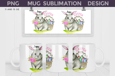 Easter Bunny Mug Sublimation Sublimation WatercolorColorDream 