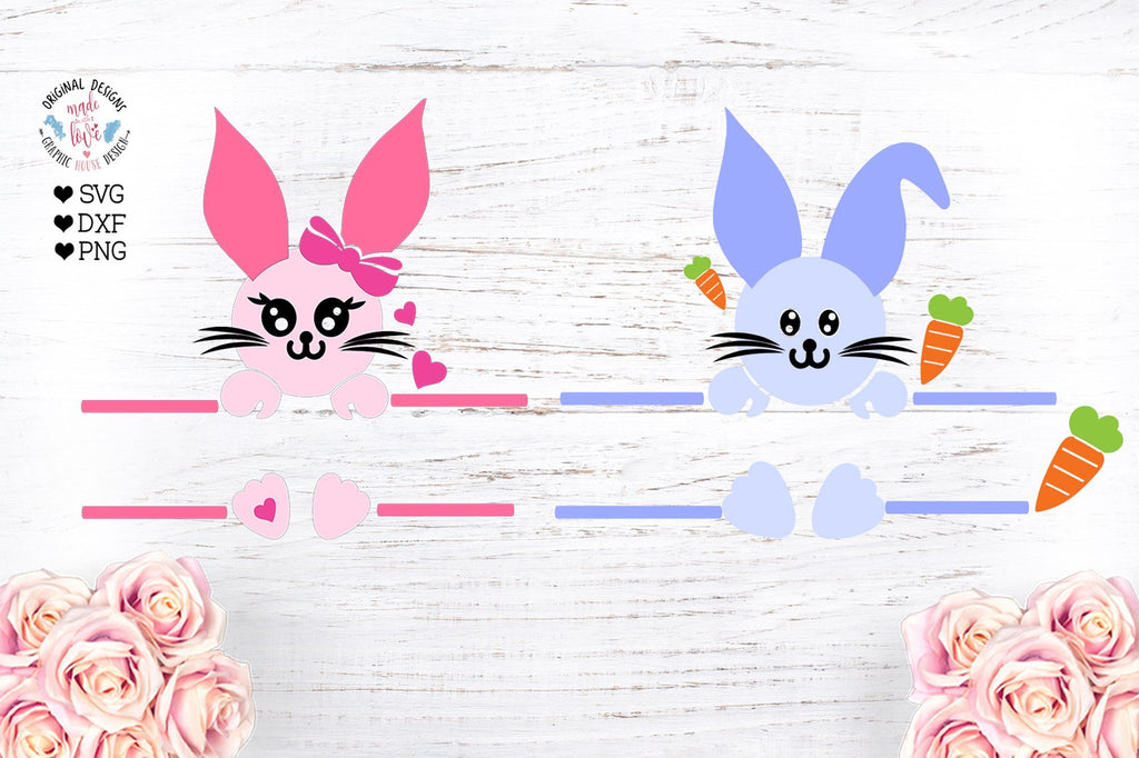 Easter Bunny Name Frame (2 designs for Girl and Boys) - So Fontsy