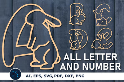 Easter bunny number & alphabet bundle SVG SVG MD JOYNAL ABDIN 