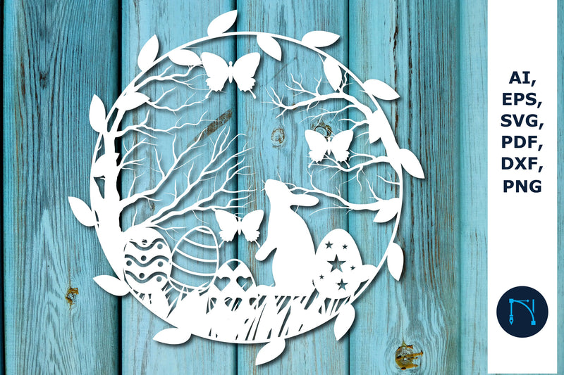 Easter bunny paper cut Decor SVG SVG MD JOYNAL ABDIN 