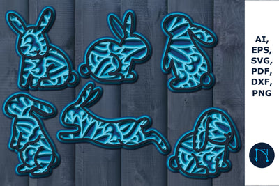 Easter bunny paper cut mandala SVG SVG MD JOYNAL ABDIN 