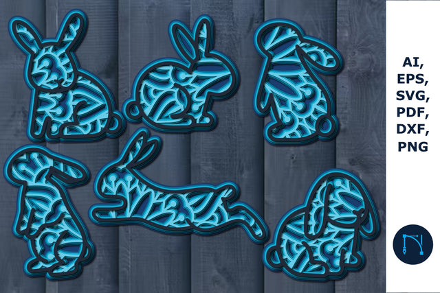 Easter bunny paper cut mandala SVG SVG MD JOYNAL ABDIN 