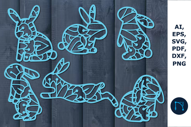 Easter bunny paper cut mandala SVG SVG MD JOYNAL ABDIN 
