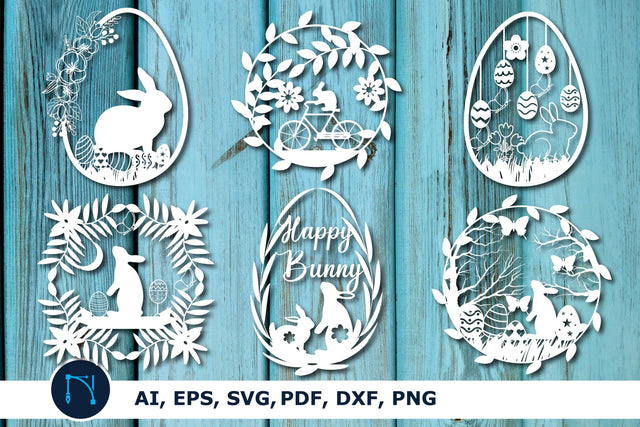 Easter bunny paper cut SVG BUNDLE SVG MD JOYNAL ABDIN 