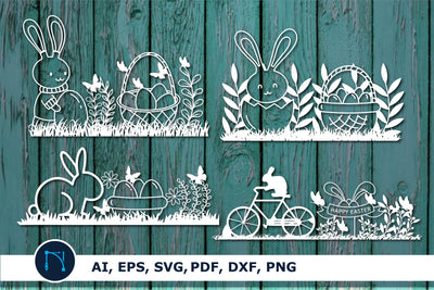 Easter bunny paper cut SVG Bundle SVG MD JOYNAL ABDIN 
