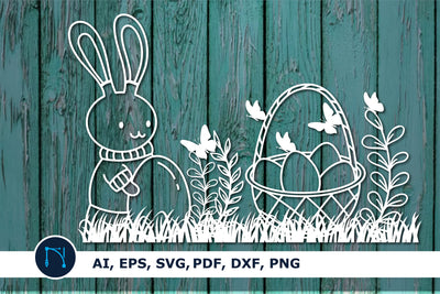 Easter bunny paper cut SVG illustration SVG MD JOYNAL ABDIN 