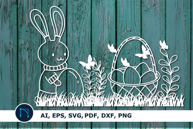 Easter bunny paper cut SVG illustration SVG MD JOYNAL ABDIN 