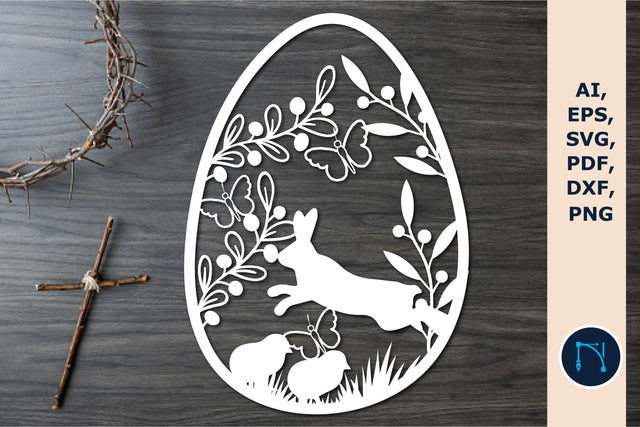 Easter bunny paper cut SVG SVG MD JOYNAL ABDIN 