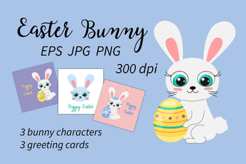 Easter Bunny PNG Sublimation | Cute Animal Illustration Sublimation AnnaViolet_store 